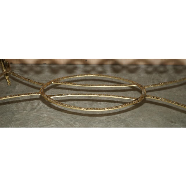 Italian Brass & Carrara Marble Coffee Table with Thick Cut Top, 1880s For Sale - Image 11 of 18