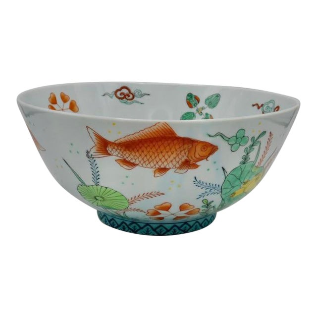 Fabulous Porcelain Hand Painted Koi Bowl 10 Chairish Kingyo means goldfish and sukui means scooping. chairish