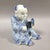 Figurative Chinese Blue & White Porcelain Seated Boy Figurine, 1980s For Sale - Image 3 of 9