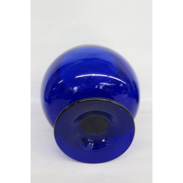 Cobalt Blue Glass Footed Brandy Snifter With Pourer Spout For Sale - Image 12 of 13