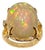 10 Carat Oval Shape Ethiopian Opal Cocktail Ring 14 Karat Yellow Gold For Sale