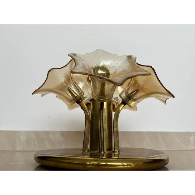 Mid-Century Amber Murano Glass Sputnik Flower Ceiling from Sische, 1960s For Sale - Image 9 of 11