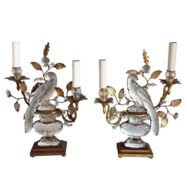 1950s Table Lamps with Parrots and Urns from Maison Baguès, 1950s, Set of 2 For Sale - Image 5 of 6