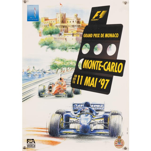 Vintage Monaco Grand Prix Motorsport Poster, 1997 For Sale - Image 9 of 9