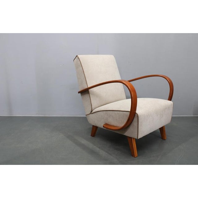 Art Deco Armchair from Jindřich Halabala, Czechoslovakia, 1940s For Sale - Image 6 of 11