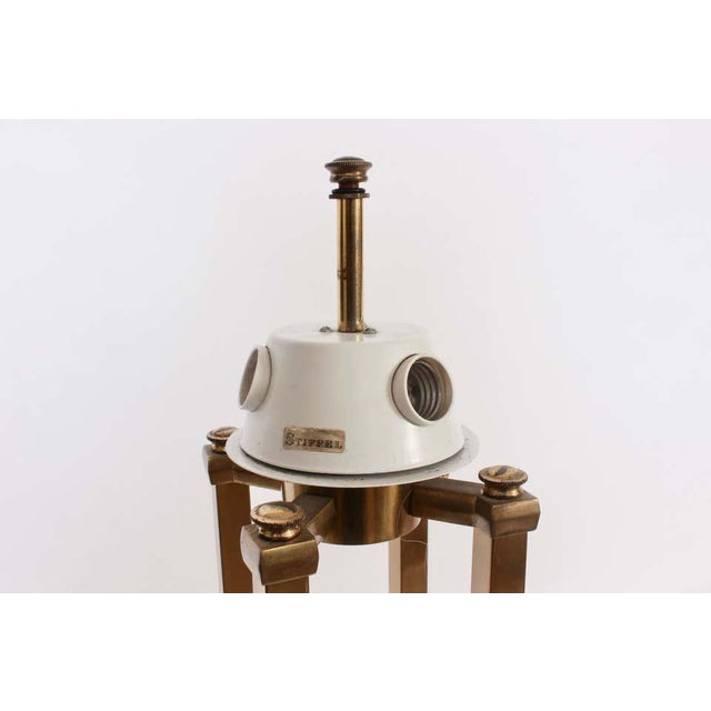 Brass Tall Tommi Parzinger Style Stiffel "Columns" Brass Table Lamp For Sale - Image 8 of 13