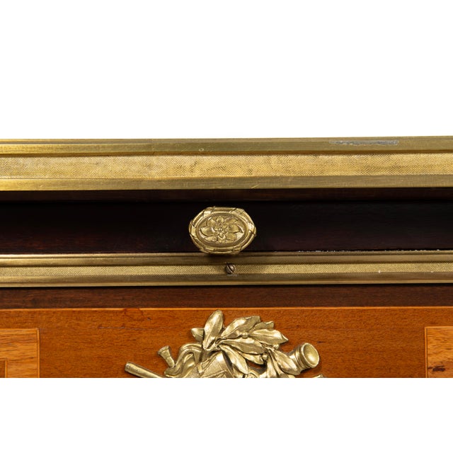 French Louis XVI Style Antique Bureau Plat Writing Desk Circa 1880 For Sale - Image 14 of 18