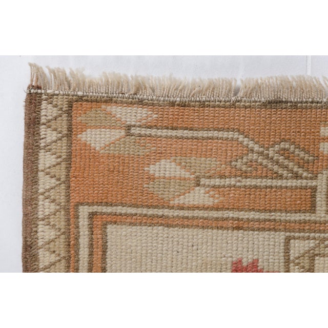 Anatolian Muted Faded Wool Aztec Rug For Sale - Image 4 of 11