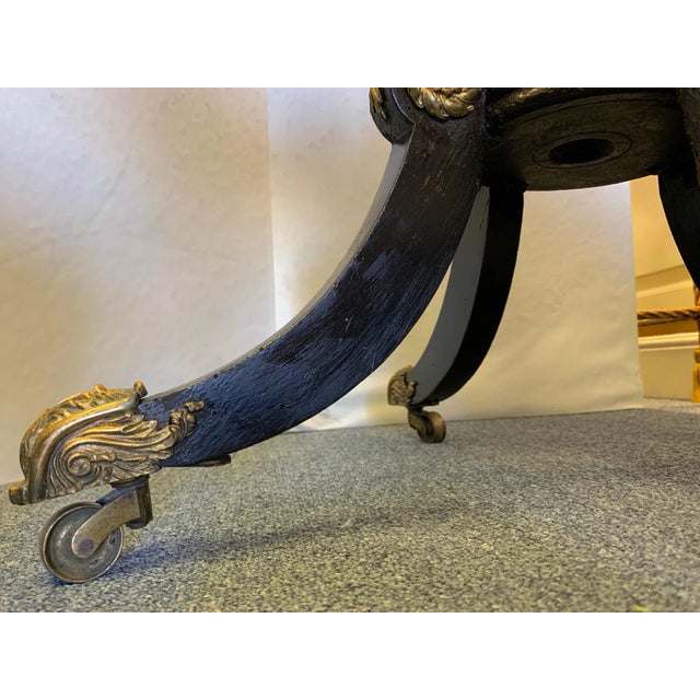 18th Century Pedestal Side Table With Lapidary Painting and Gilt Accents For Sale - Image 10 of 11