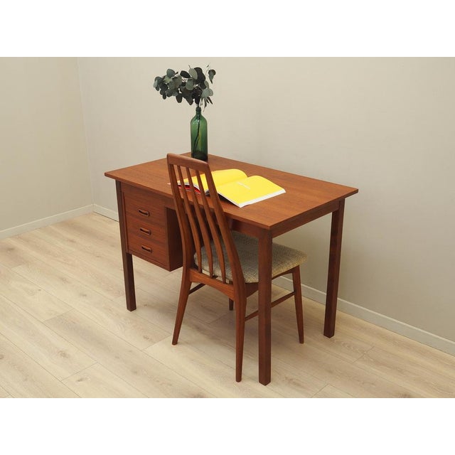 Orange Vintage Danish Teak Desk, 1970s For Sale - Image 8 of 15