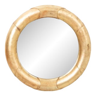 Large Scale Round Gilt Beveled Mirror For Sale
