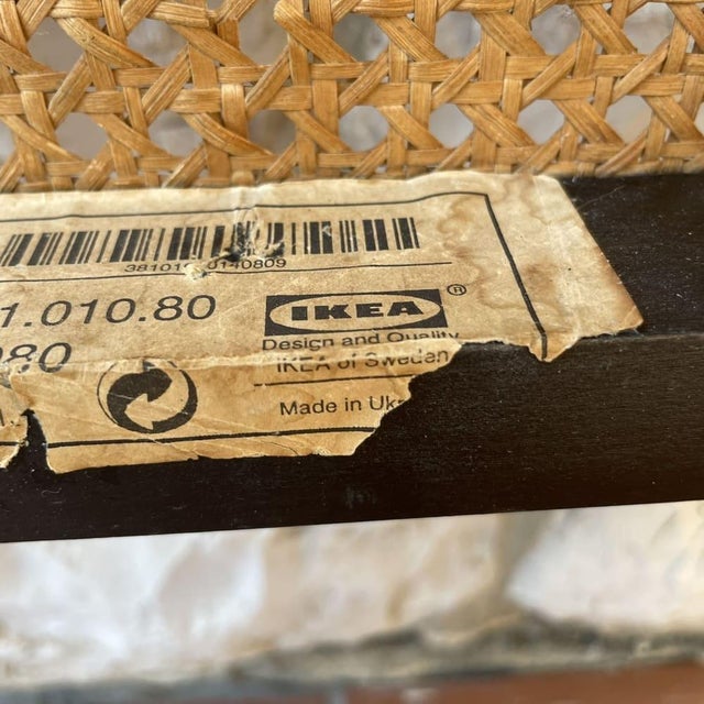 Scandinavian Black Wood and Rattan Folding Chair from Ikea / Eno, Ukraine, 1993 For Sale - Image 16 of 18