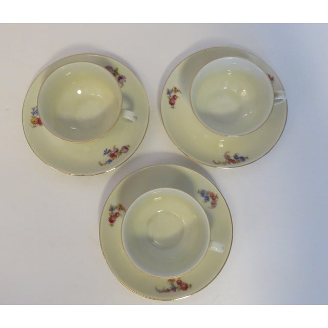 Ceramic Early 20th Century Porzellanfabrik Arzberg Children's Floral Teacup & Saucer Set / 6 For Sale - Image 7 of 9