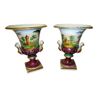 Old Paris Campagna Form Urns - a Pair For Sale