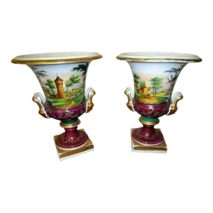 Old Paris Campagna Form Urns - a Pair