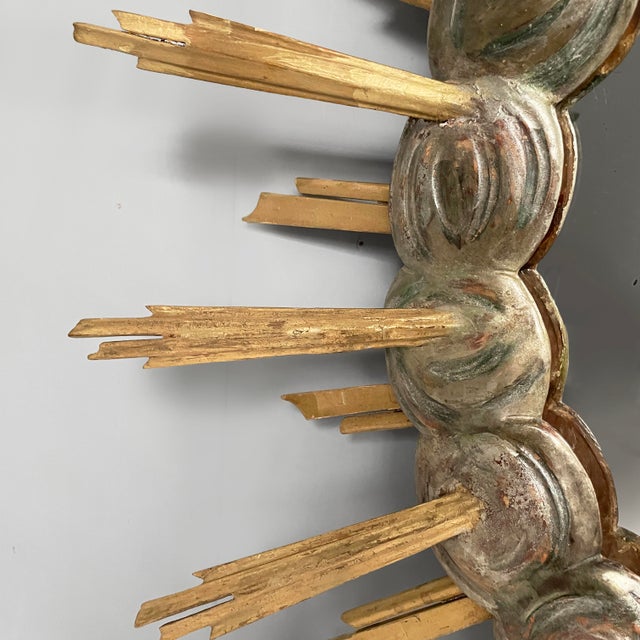 Mid-Century Italian Modern Wooden Round Wall Mirror, 1950s For Sale - Image 6 of 17