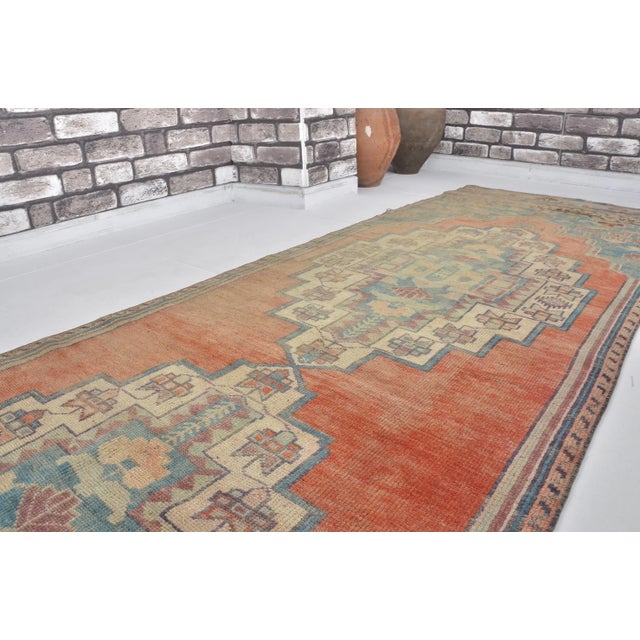 1960s Oushak Handknotted Vintage Hallway Runner For Sale - Image 4 of 11