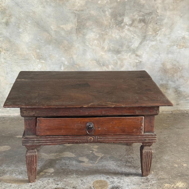 Small Antique Indonesian Teak Writing Table, 1930s For Sale - Image 6 of 11