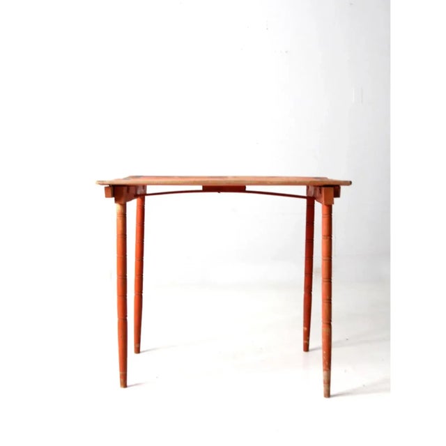 Early 20th Century Antique Painted Wood Folding Table For Sale - Image 5 of 13