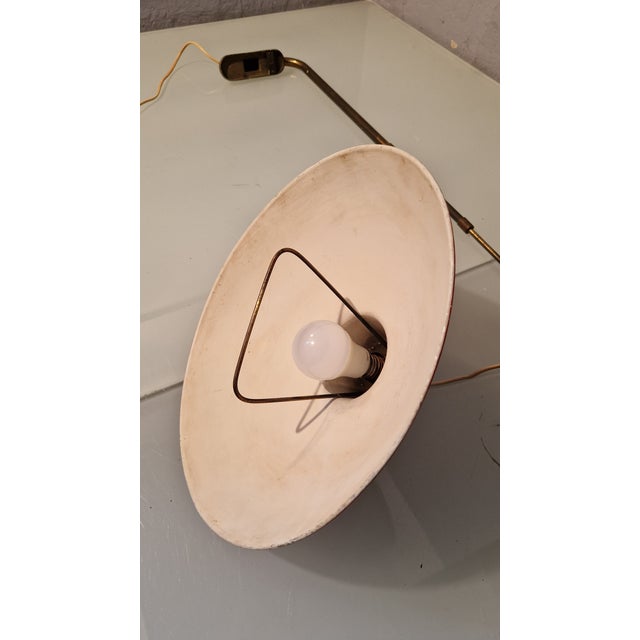 Vintage Wall Lamp in Brass with Double Extension and Red Lampshade, 1950s For Sale - Image 4 of 10