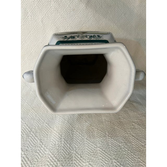 White 1970’s Green and White Porcelain Chinoiserie Vase From Andrea by Sadek For Sale - Image 8 of 9