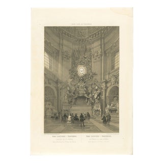 Benoist, Chair of St Peter, Vatican Baroque Masterpiece Interior, 1868, Print For Sale