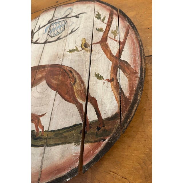 Authentic Bavarian Hand-Painted Wooden Shooting Target (Schützenscheibe) is a visually striking, authentic European folk...