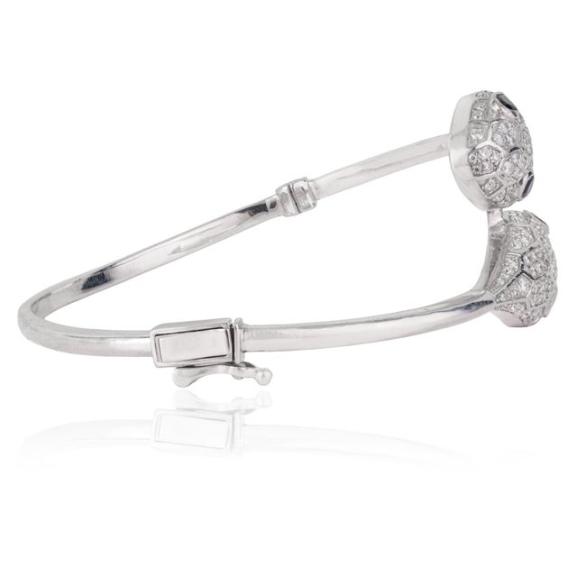 Not Yet Made - Made To Order Luxury Double Headed Serpentine Cz Bangle in Sterling Silver by Carat&Her For Sale - Image 5 of 13