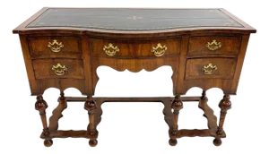 Early 20th Century William and Mary Style Writing Table With Inset Leather Top