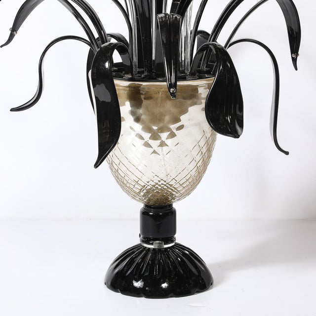 Mid-Century Expansive Leaf Form Handblown Murano Glass & 24kt Gold Fleck Uplight For Sale - Image 10 of 18