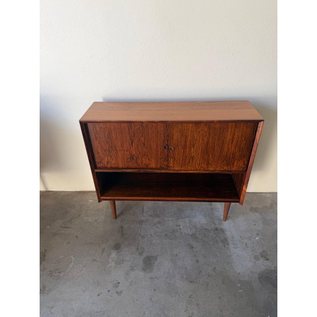 Wood Vintage Danish Rosewood Cabinet / Media Console – Mid-Century Scandinavian Storage Bookcase For Sale - Image 7 of 8