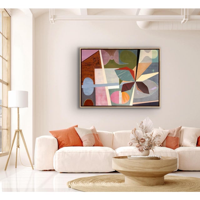 This original abstract acrylic painting is filled with muted tones that will suit a wide variety of decor