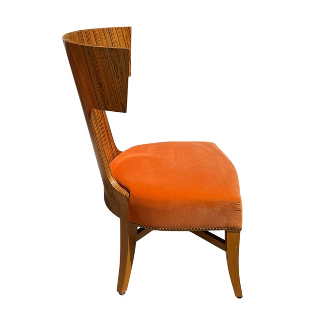 Mid-Century Modern Art Deco Style Macassar Wood Klismos Chair - 1 of 2 Available For Sale - Image 3 of 4