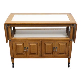Unique Furniture Solid Oak Southwestern Mediterranean 64" Drop Leaf Server Buffet 5562 - American Fiesta Finish For Sale