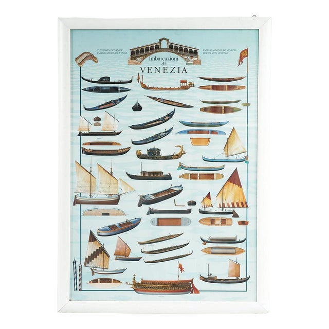 Venice Boats Poster, 1970s For Sale