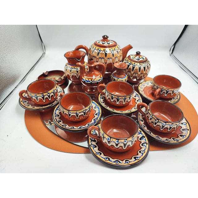 Mid-Century Bulgarian Ceramic Coffee Set, 1960s, Set of 18 For Sale - Image 11 of 11