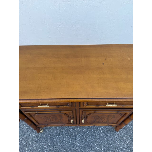 Dixie Furniture Aloha Faux Bamboo Server Bar For Sale - Image 10 of 11