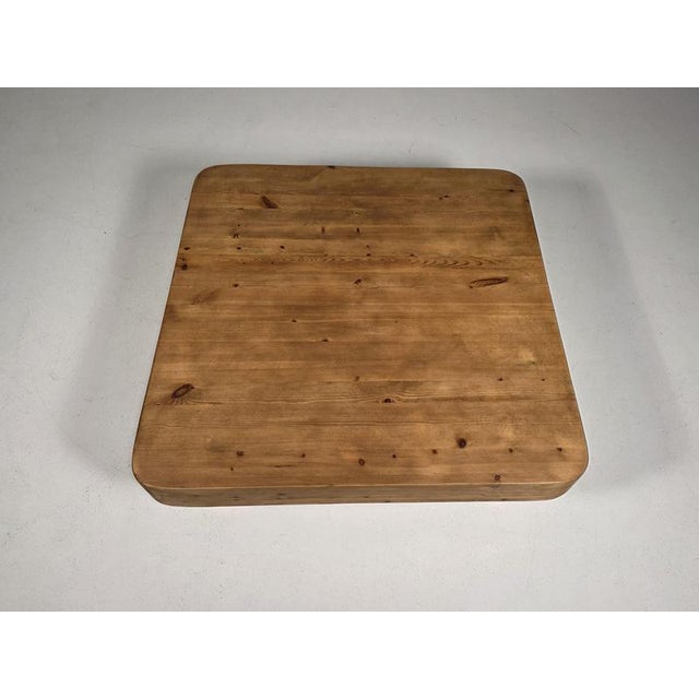French Solid Pine Coffee Table with Cylindrical Legs, 1970s For Sale - Image 6 of 10