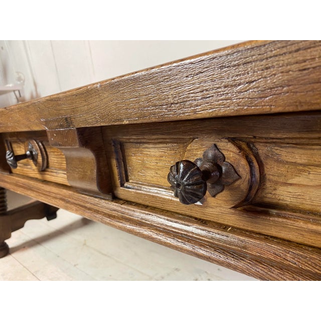 Wood Antique Spanish Coffee Table with Solomonic Legs For Sale - Image 7 of 18