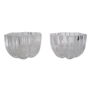Scandinavian Crystal Bowls Signed by Designer Anna Ehrner - a Pair For Sale