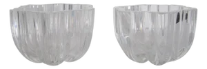 Scandinavian Crystal Bowls Signed by Designer Anna Ehrner - a Pair