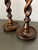 Wood Vintage Pair English Oak Barley Twist Candlesticks – Pair of Antique Wooden Candle Holders For Sale - Image 7 of 9