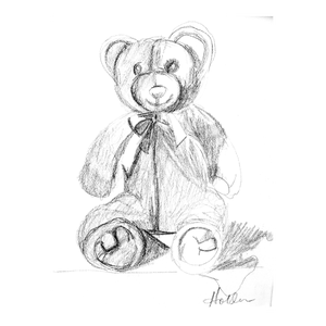 Teddy Bear - Graphite Portrait by Martha Holden
