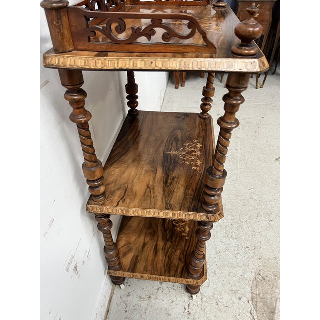 Napoleon III Style Mahogany Marquetry Display Stand, 19th Century For Sale - Image 12 of 16