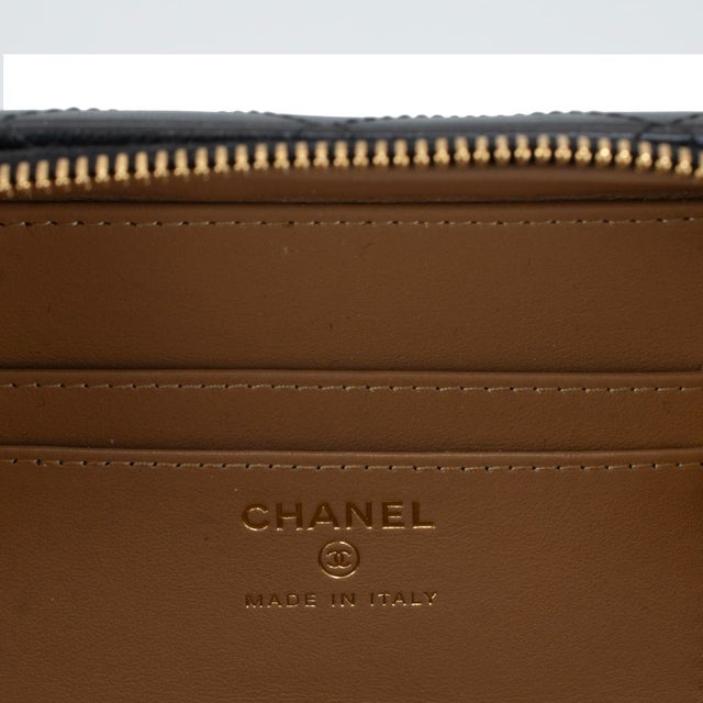 Chanel CC Metal Plate Vanity Case Lambskin Gold-Tone Hardware Shoulder Bag For Sale - Image 12 of 13