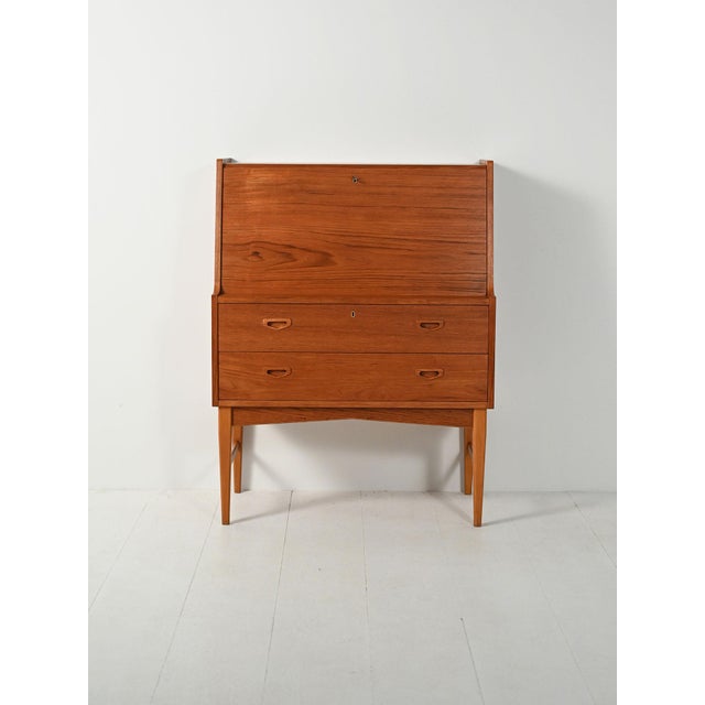 Scandinavian Secretaire with Hidden Mirror, 1960s For Sale - Image 3 of 10