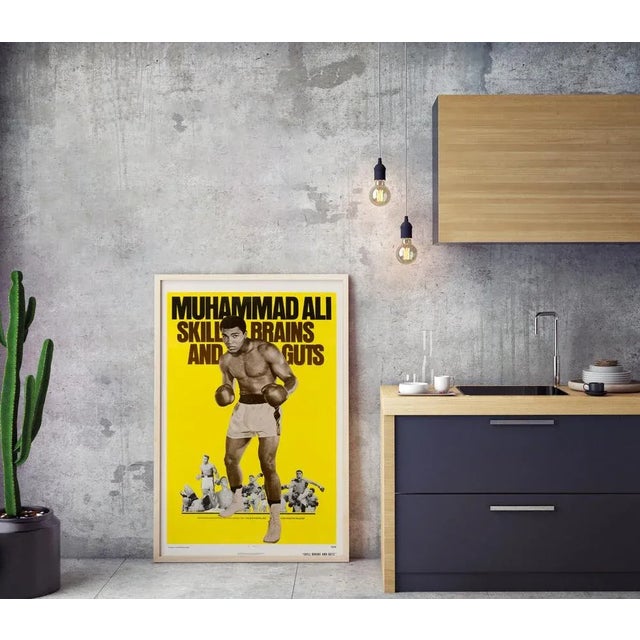 Postmodern "Muhammad Ali: Skill, Brains and Guts" Original US One Sheet Movie Poster, 1975 For Sale - Image 3 of 4