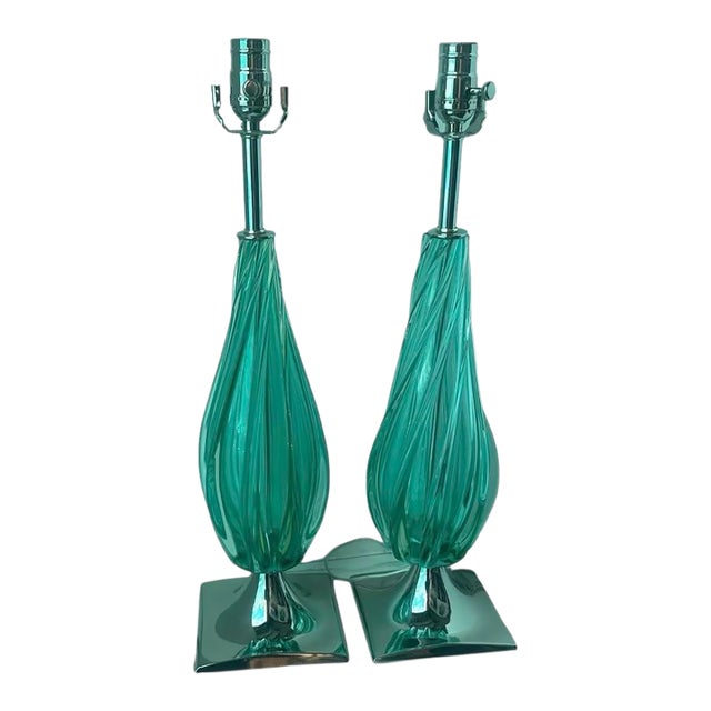 1960s Murano Table Lamps - a Pair For Sale