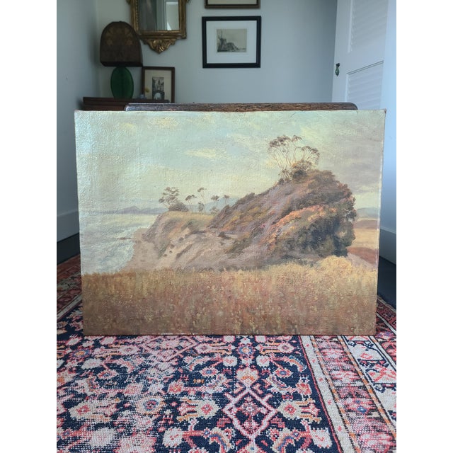 Antique Coastal Oil Painting Early California Impressionist Beach Landscape For Sale - Image 14 of 16