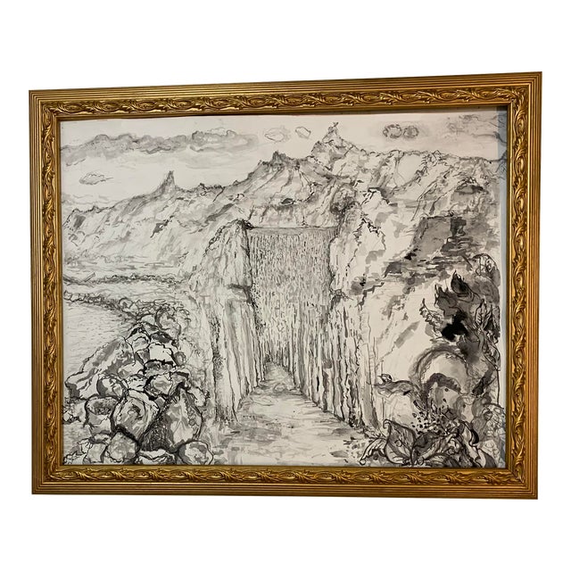Utopia, Original Pen & Ink Drawing, by Van Ness For Sale